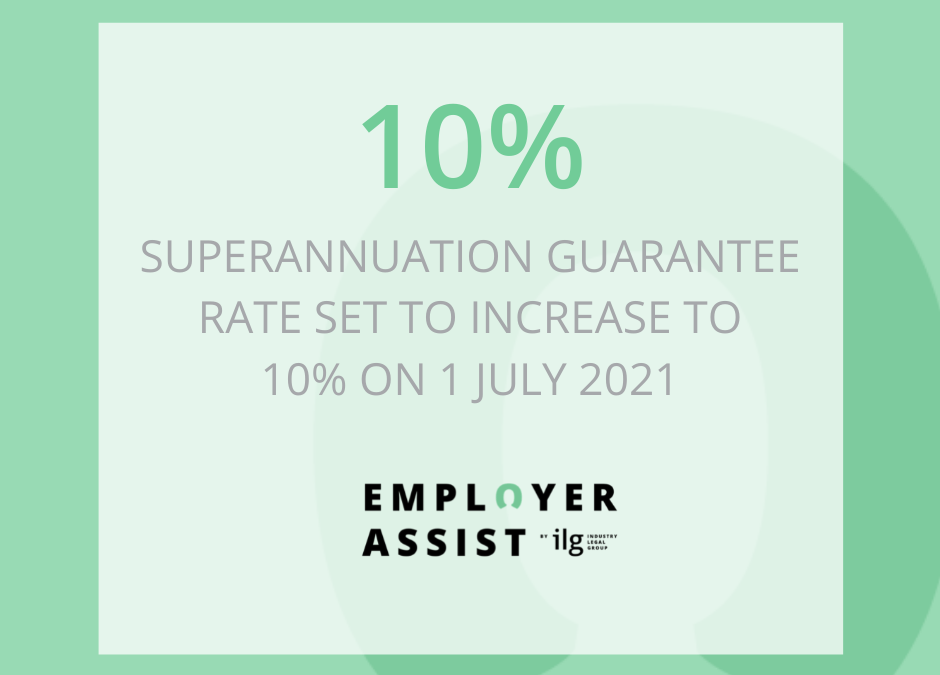 Super Guarantee Rate Increase From 1 July 2021